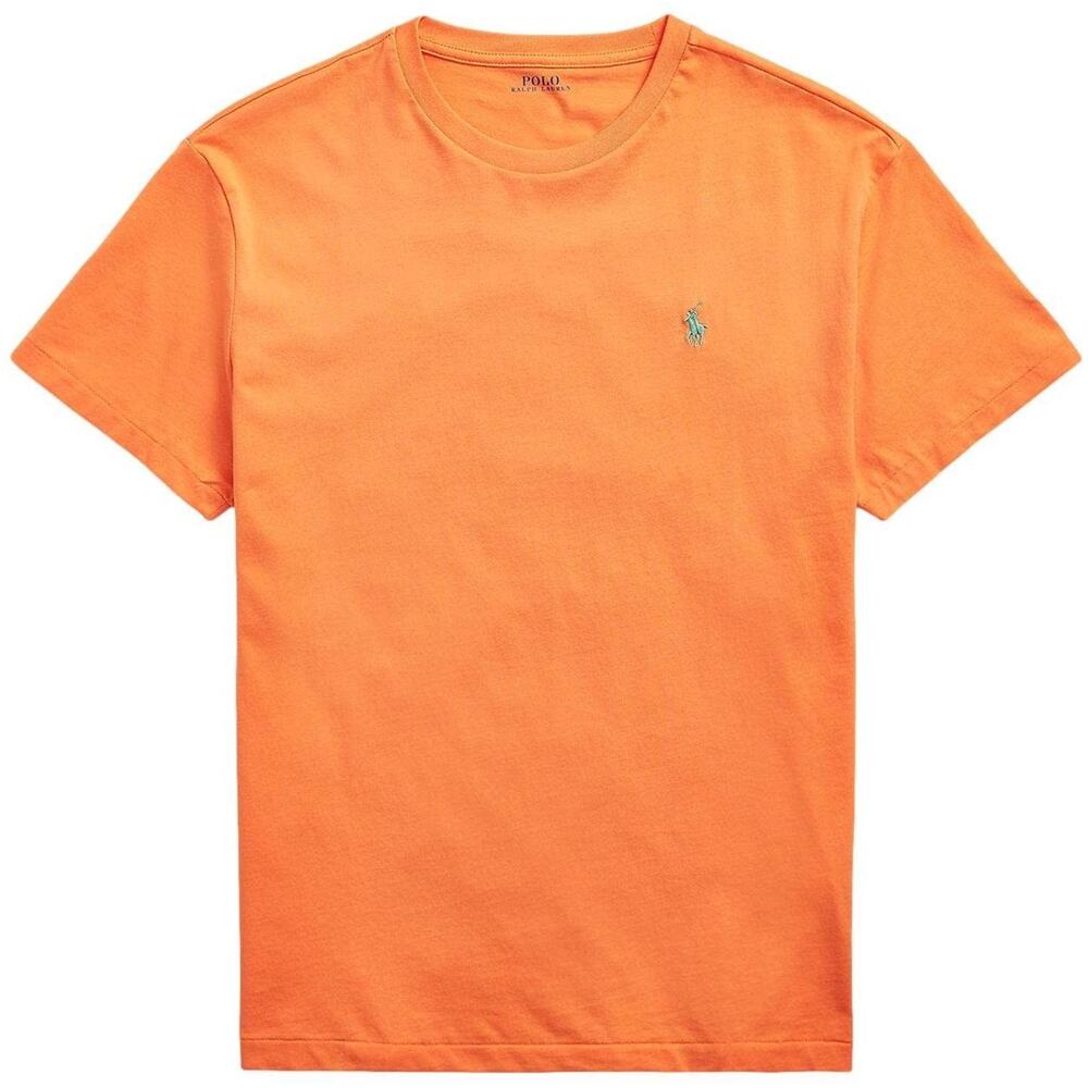 POLO RALPH LAUREN MENS BIG & TALL CREW NECK T-SHIRT (2LT, MAYORANGE)